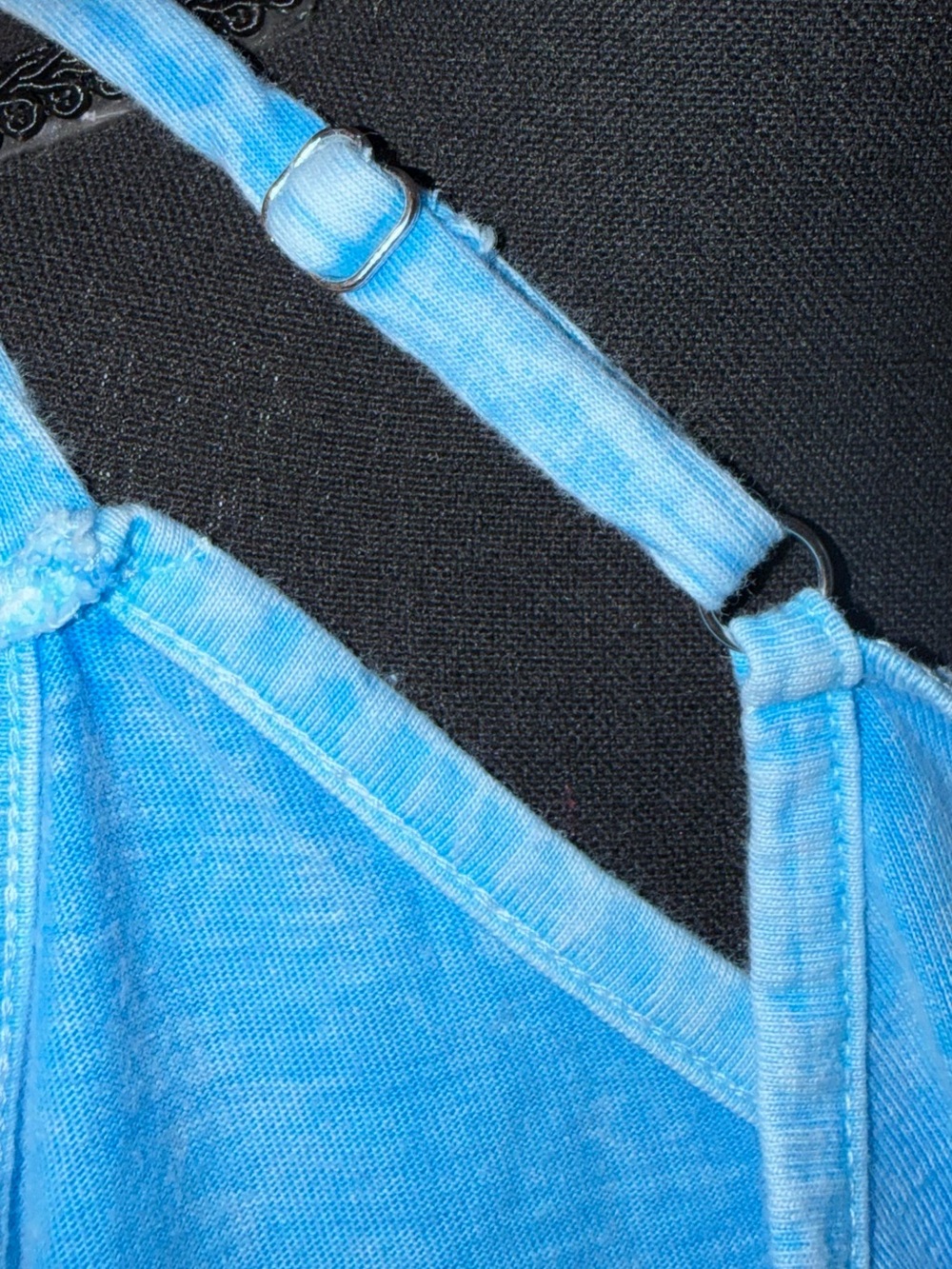 Zenana Outfitters Light Blue V-Neck Adjustable Strap Romper - Medium - Picture 5 of 5